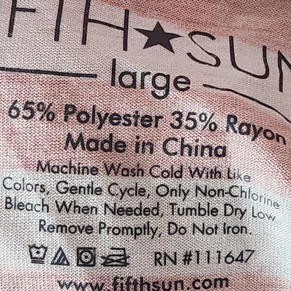 Fifth Sun Red White Stripe Blue Pocket with White Stars Poly Rayon Tank Top Sz L - Picture 16 of 16